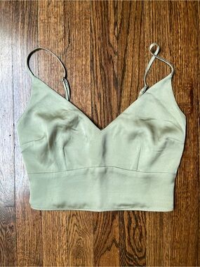Abercrombie Sage Green V-Neck Cami Crop